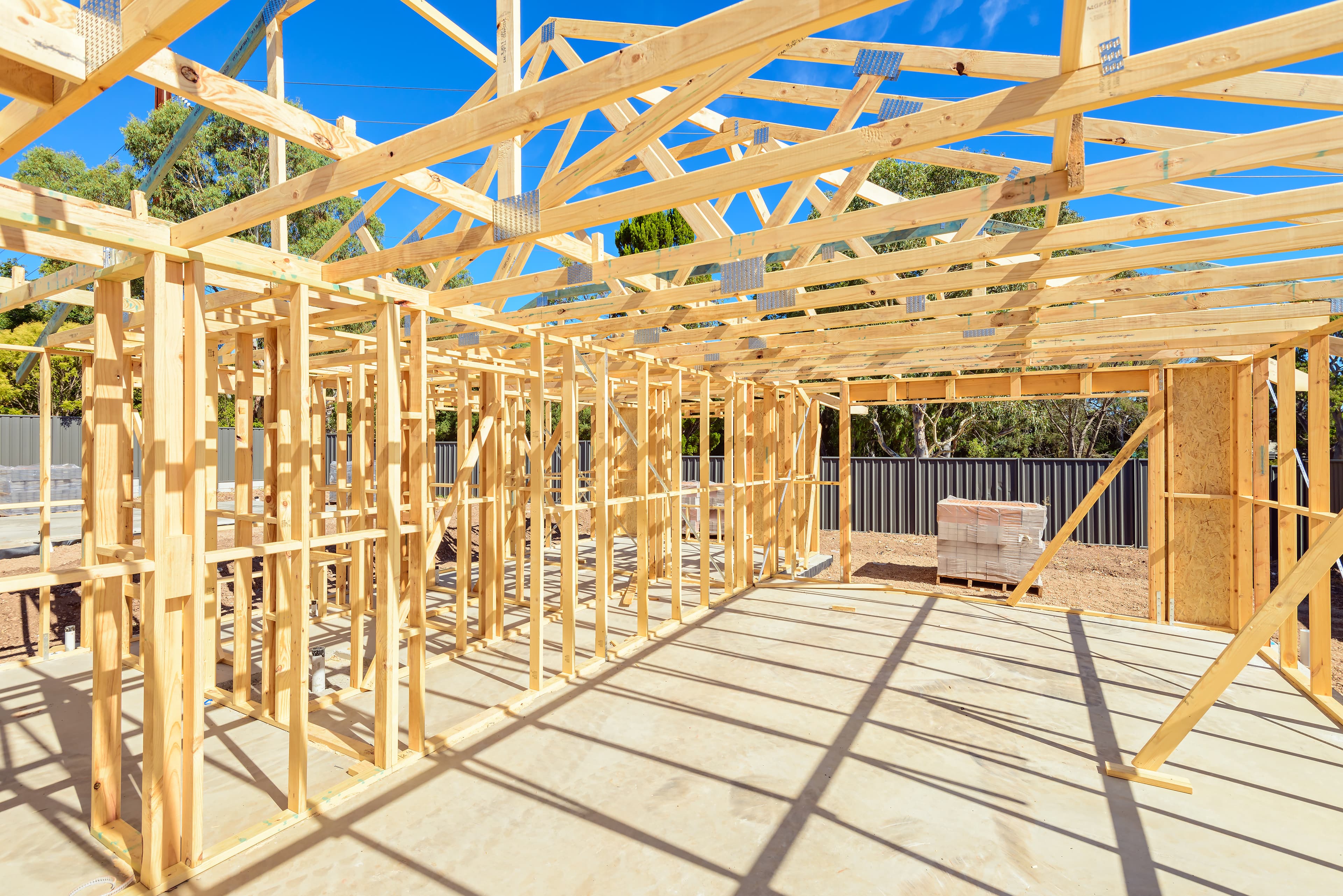 Framing on jobsite